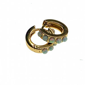 Opal huggies earrings