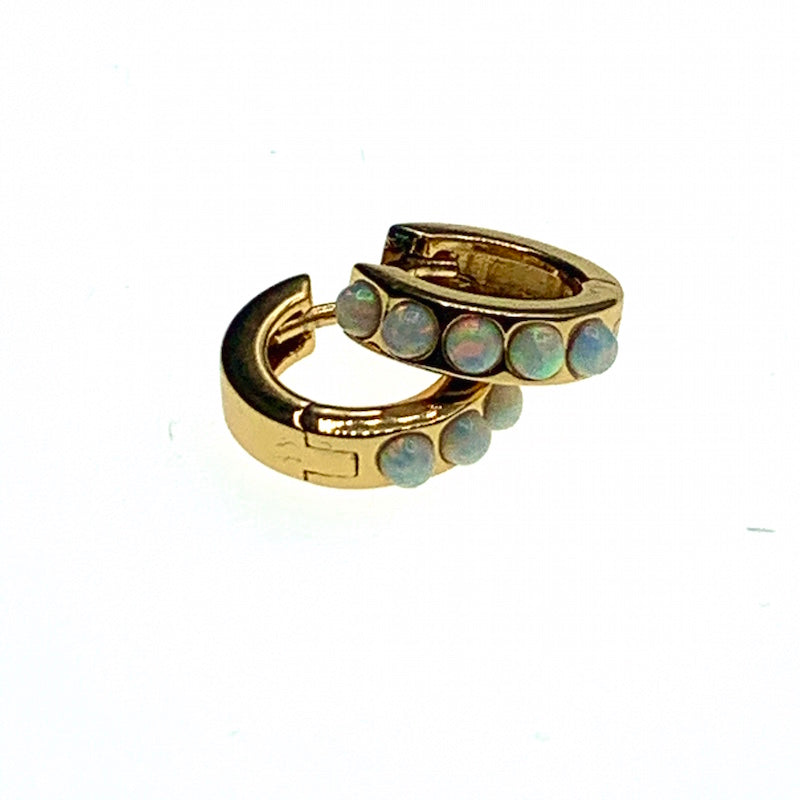 Opal huggies earrings
