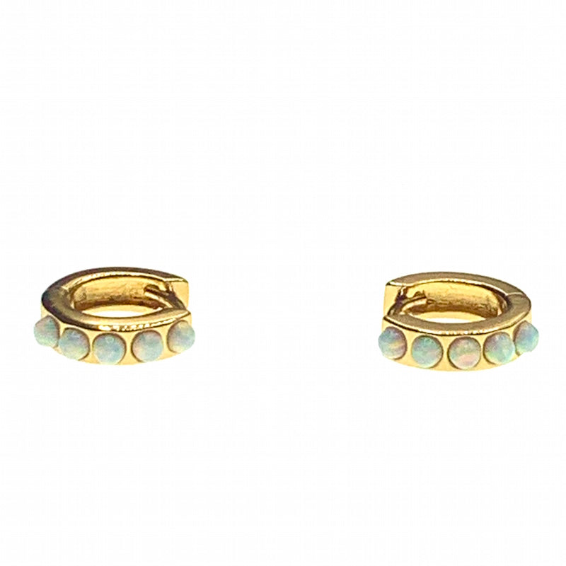 Opal huggies earrings