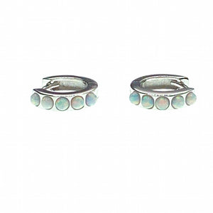 Opal huggies earrings