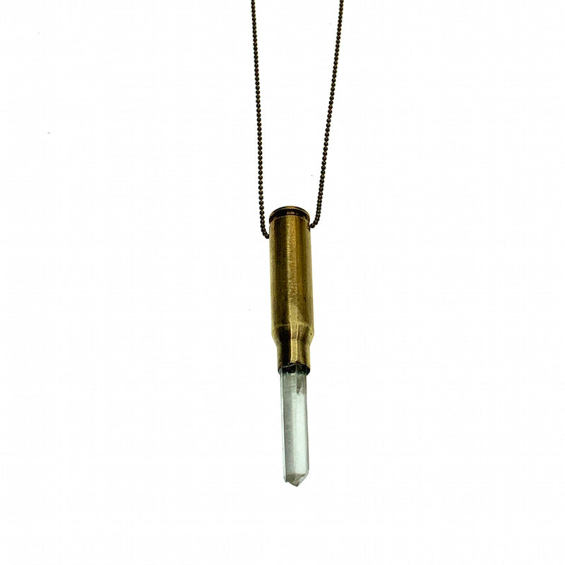 Quartz grande bullet antique necklace