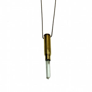 Quartz grande bullet antique necklace