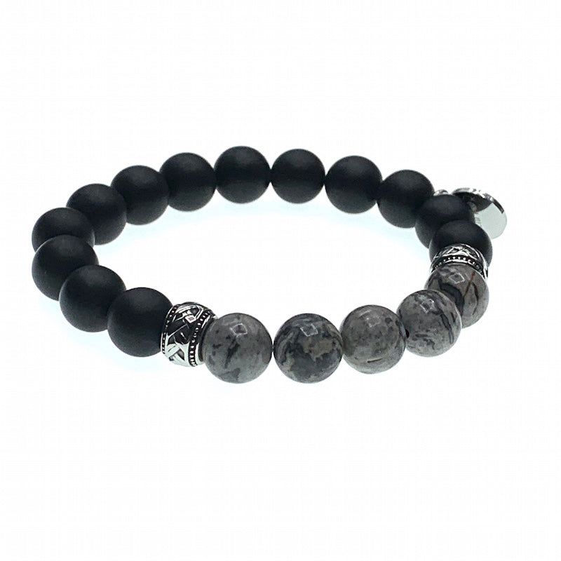 Spitafields stone and stainless steel bracelet