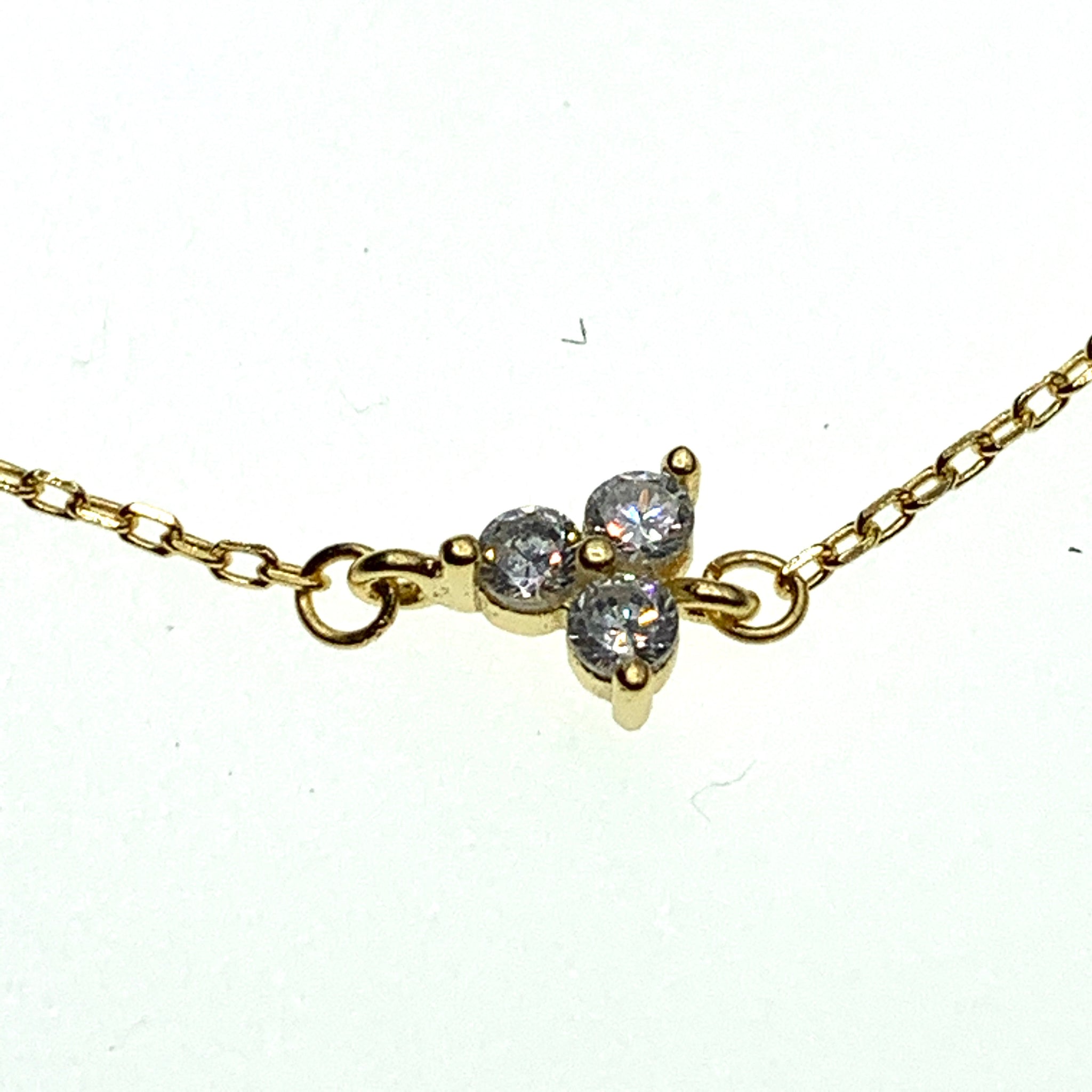 Gold-plated silver or silver lotus bracelet with cubic zirconia