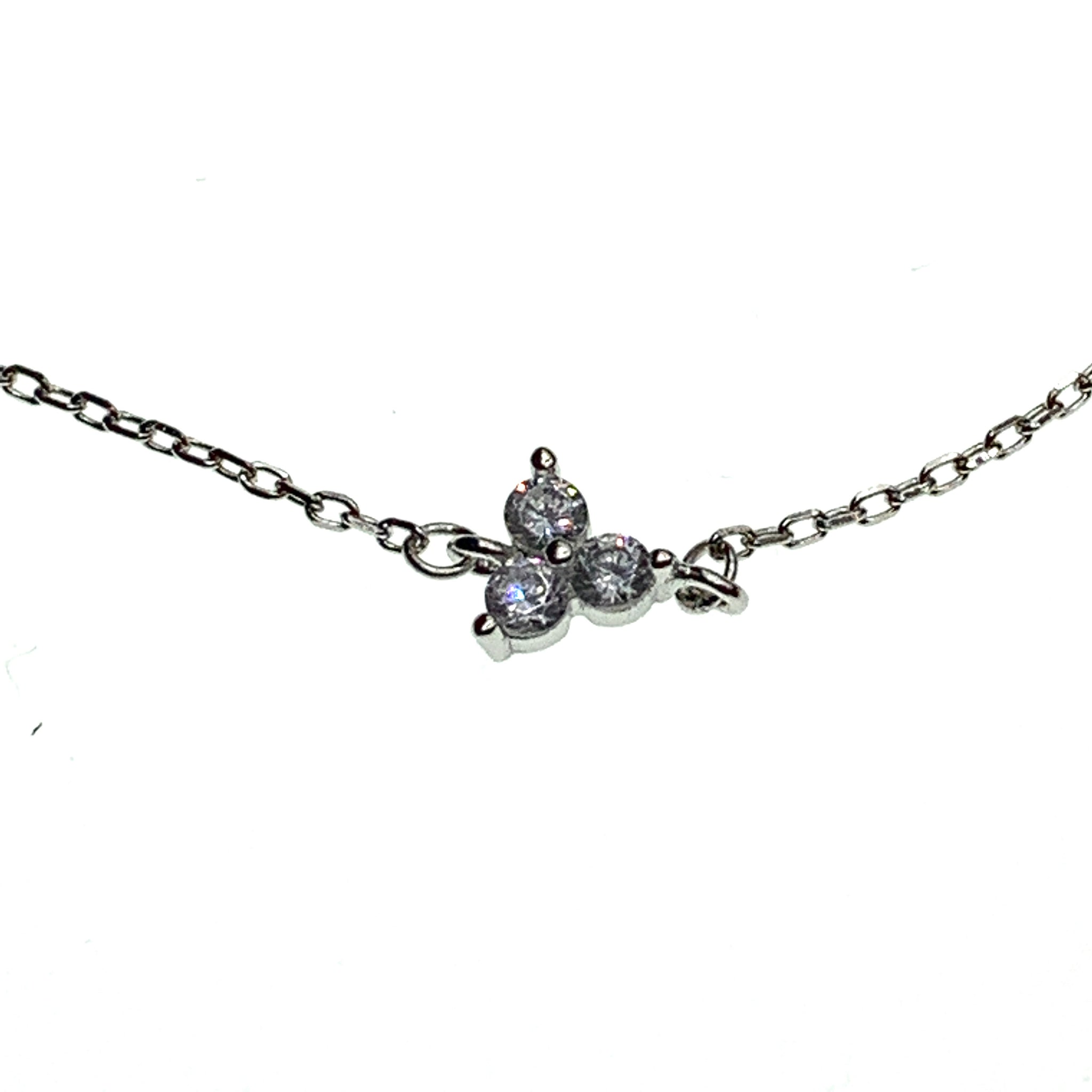 Gold-plated silver or silver lotus bracelet with cubic zirconia