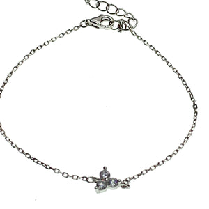 Gold-plated silver or silver lotus bracelet with cubic zirconia