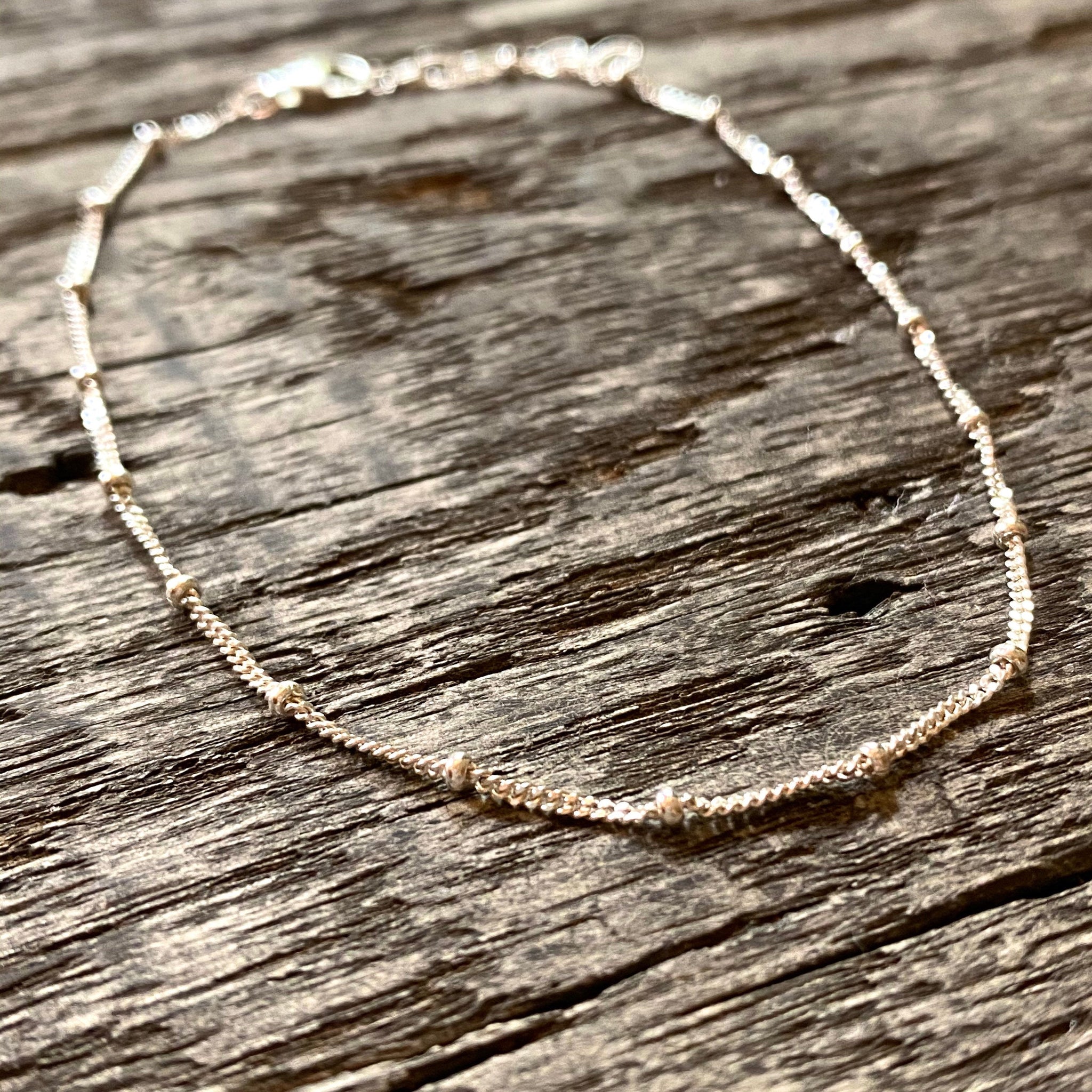 Minimal ball chain anklet