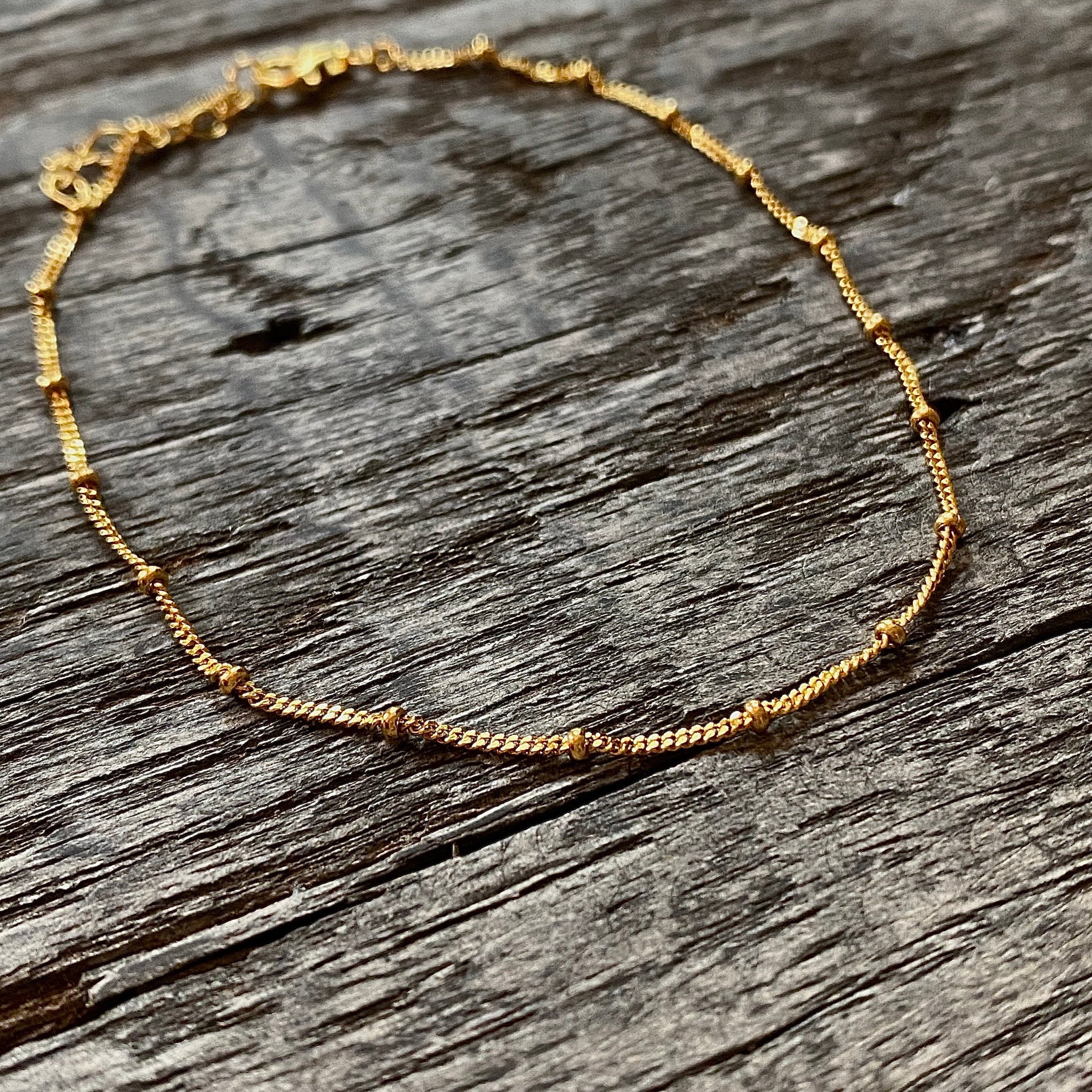 Minimal ball chain anklet