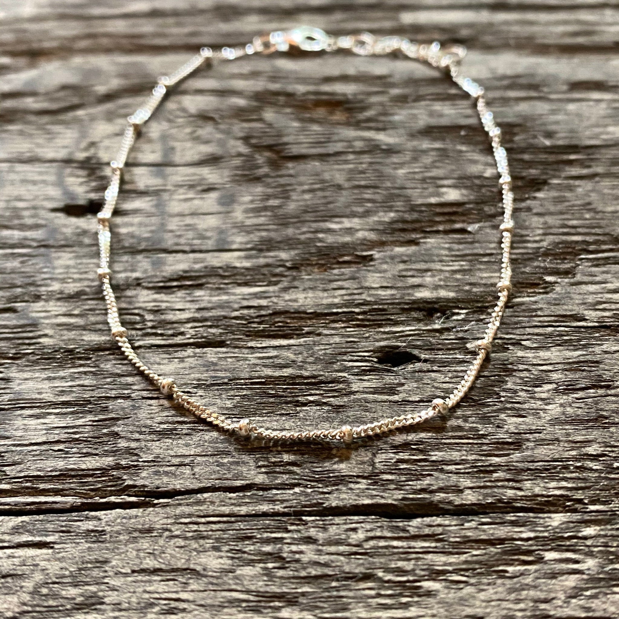 Minimal ball chain anklet