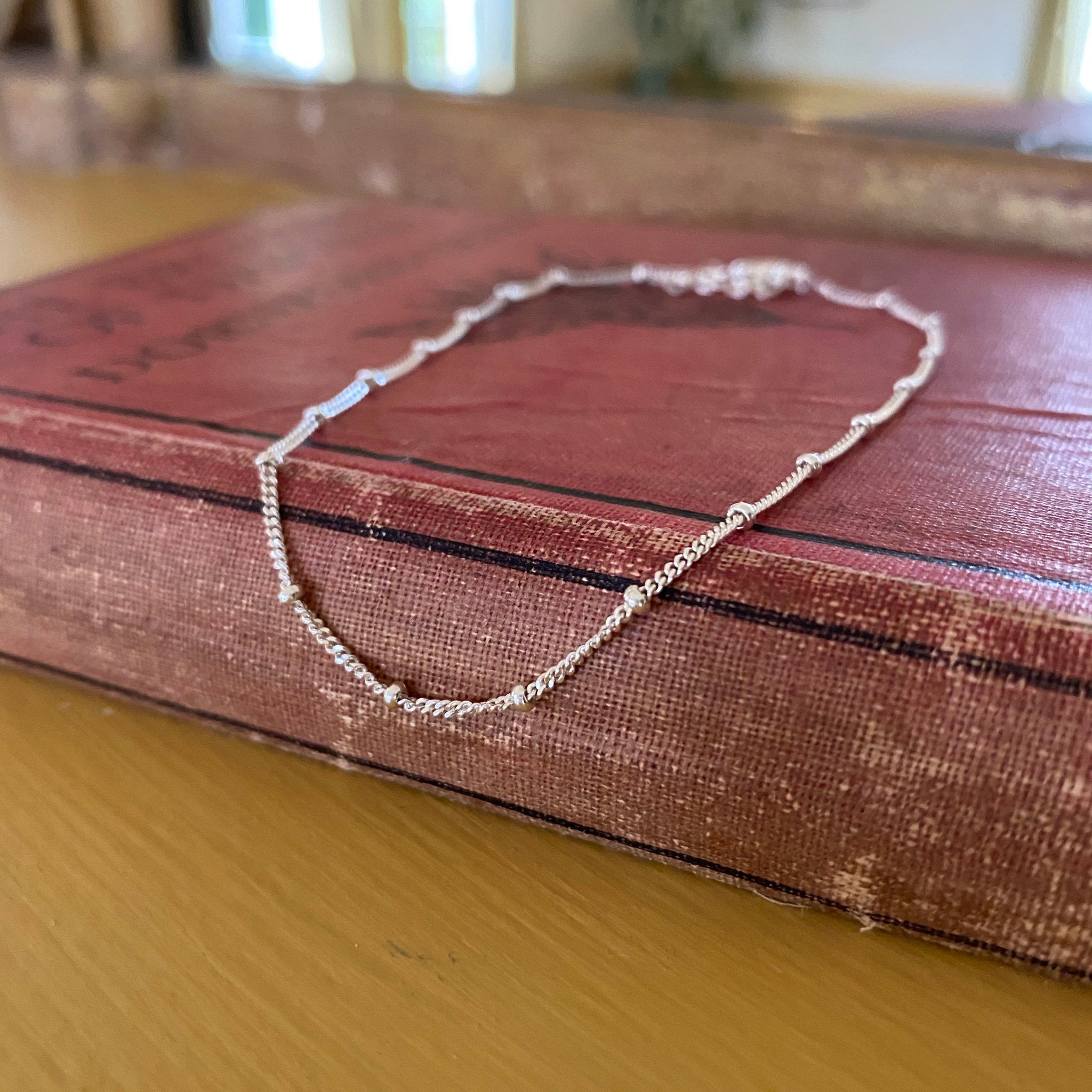 Minimal ball chain anklet