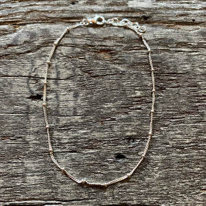 Minimal ball chain anklet