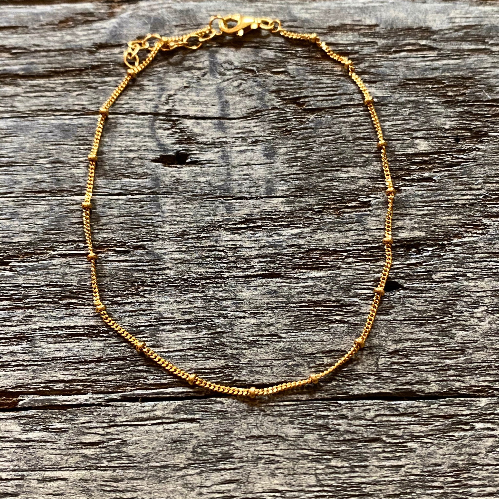 Minimal ball chain anklet