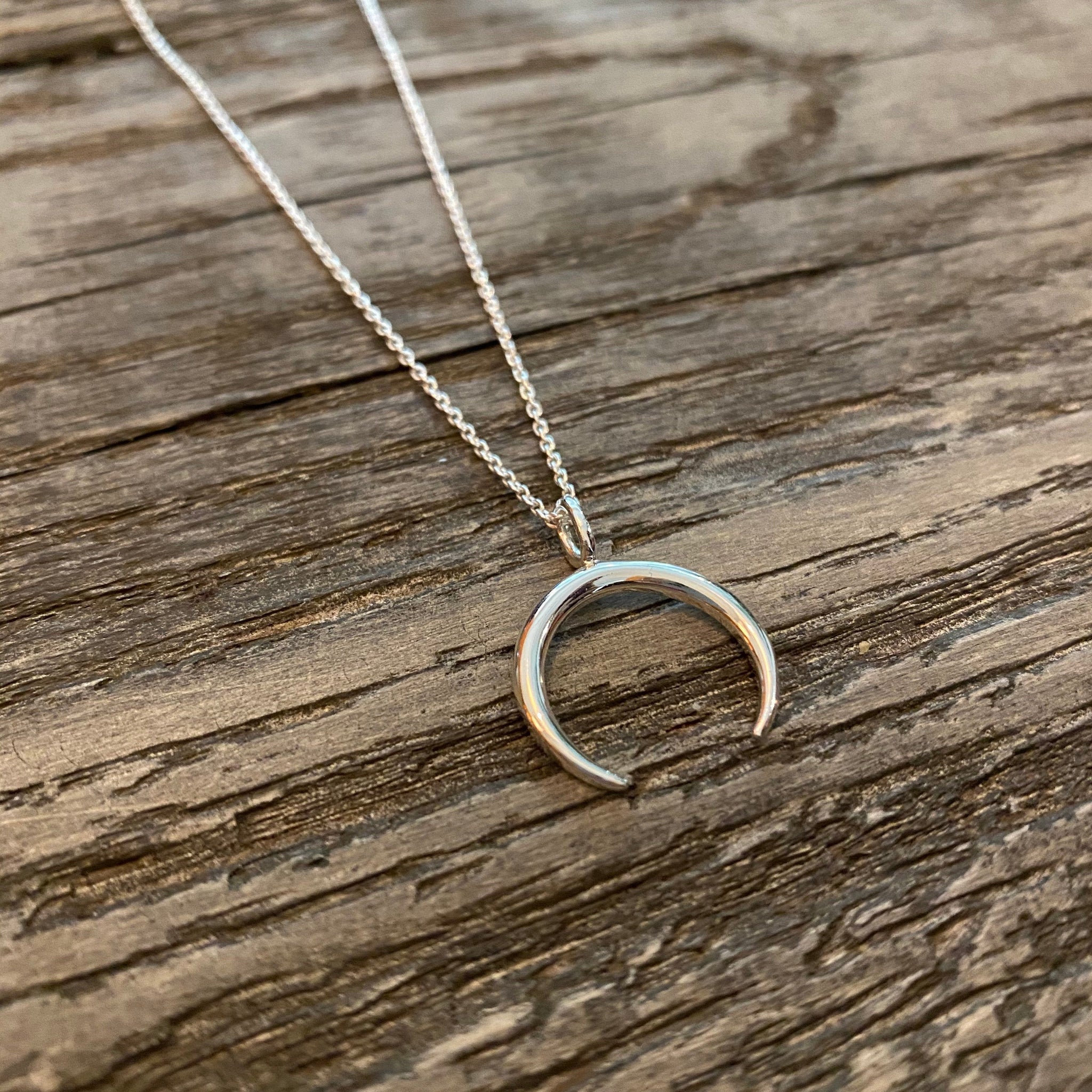 Moon silver necklace