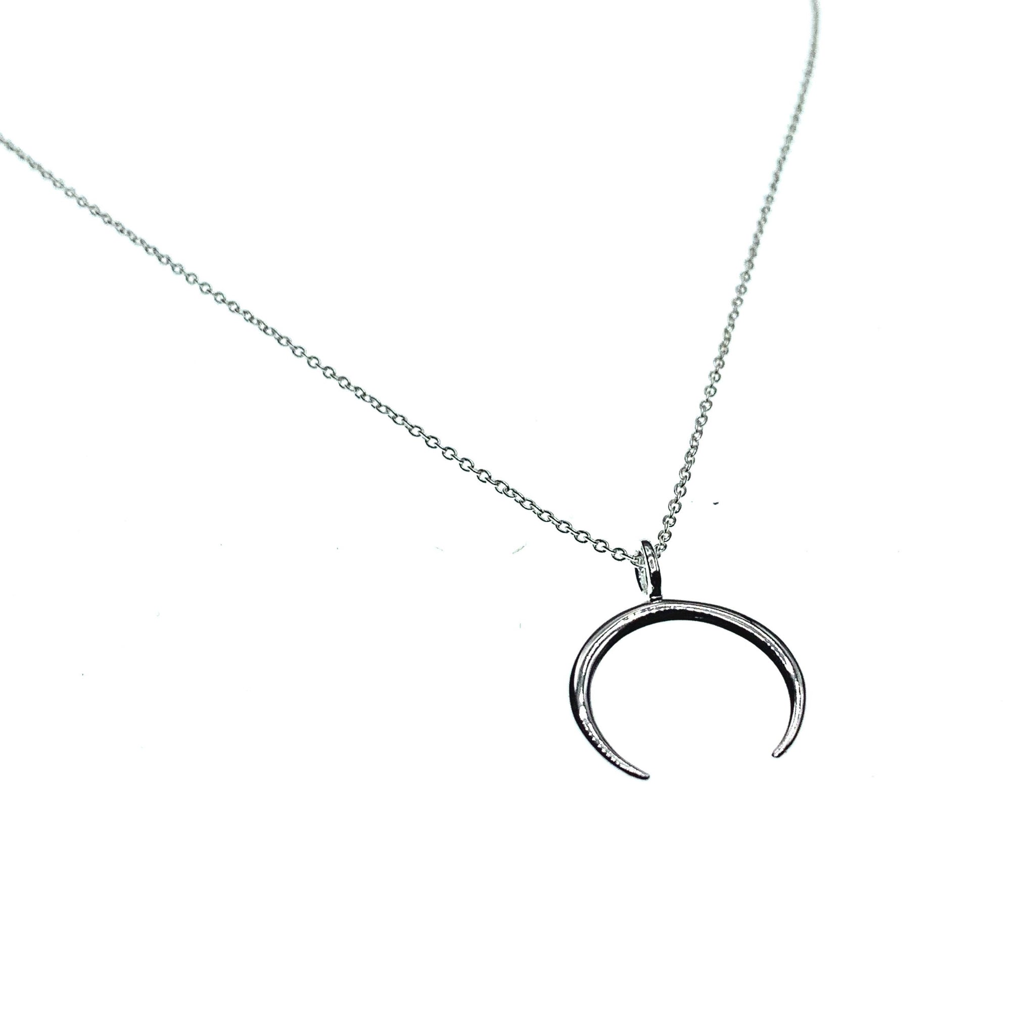 Moon silver necklace