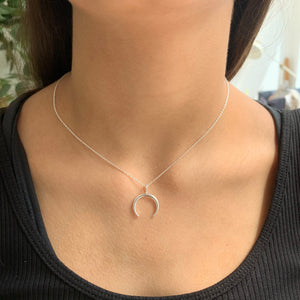 Moon silver necklace