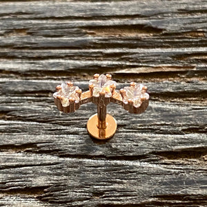 Three star cartilage barbell
