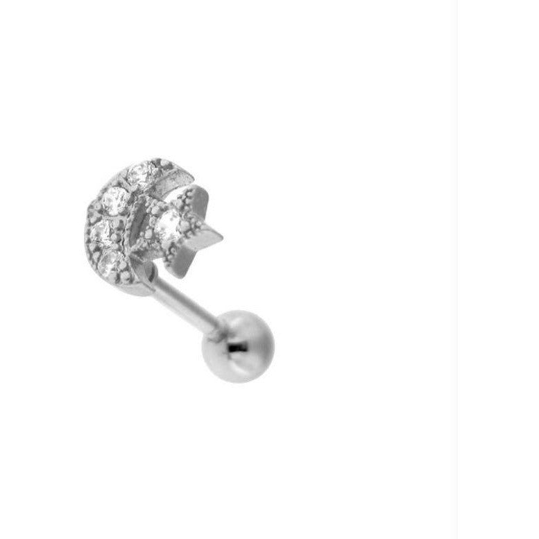 Moon and star cartilage piercing Tragus/helix/conch/rook