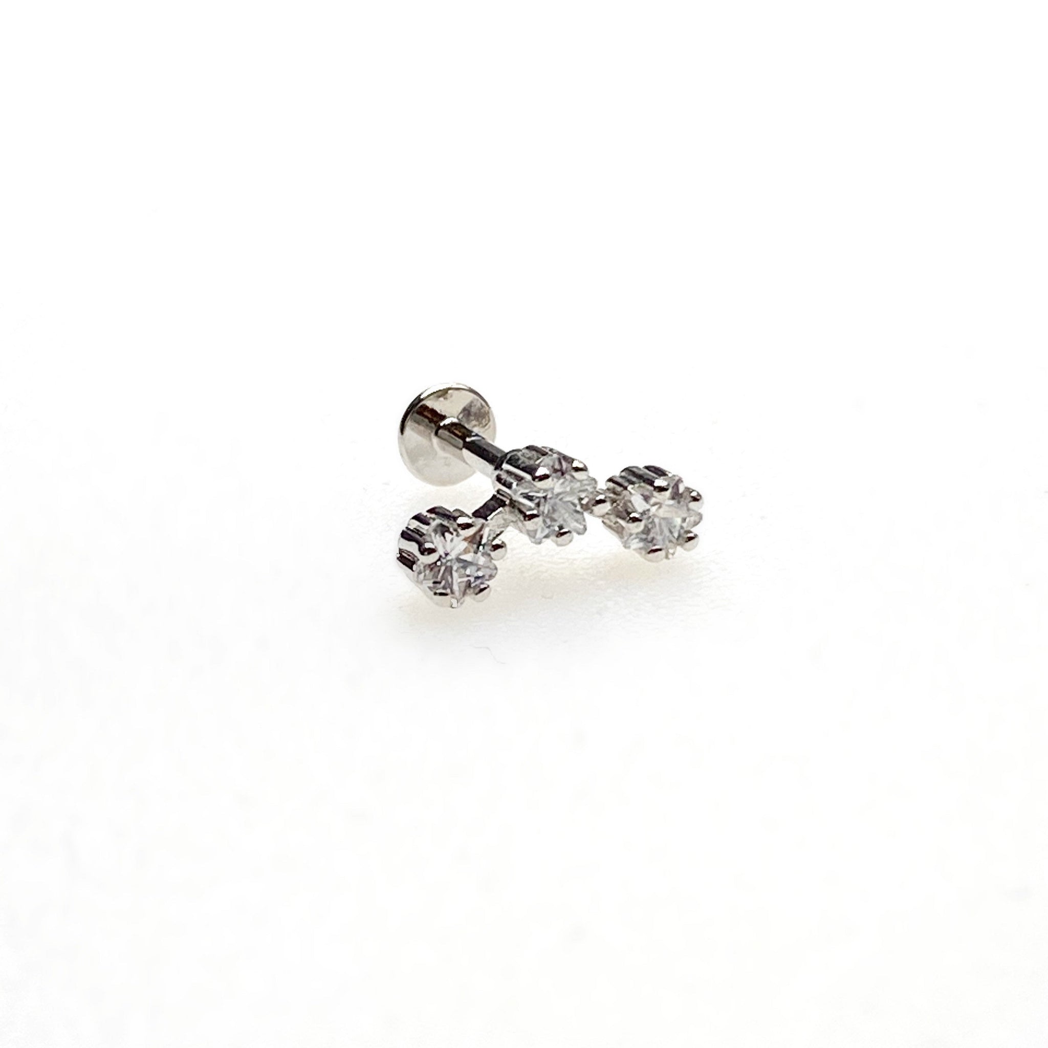 Three star cartilage barbell
