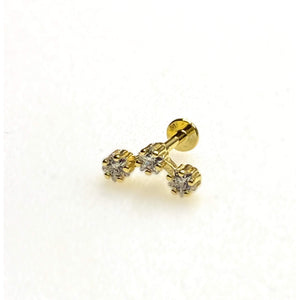 Three star cartilage barbell