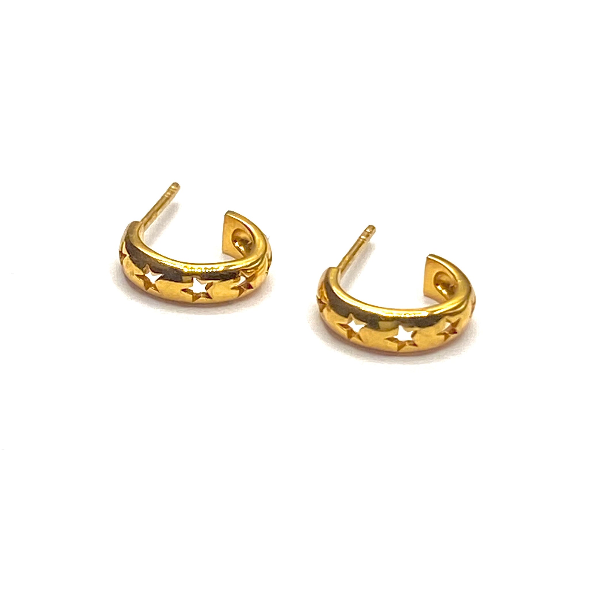 Star hoop earrings