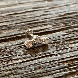 Three star cartilage barbell
