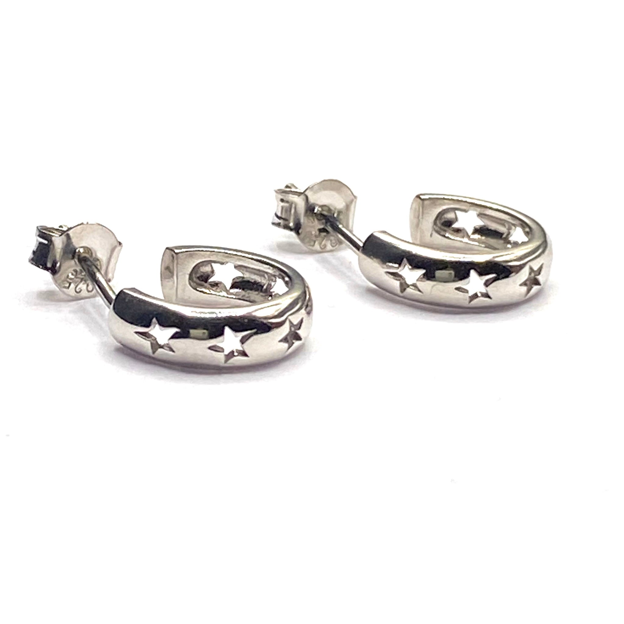 Star hoop earrings