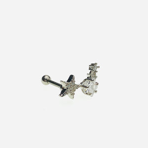 Star  surgical steel bar Tragus , Conch, cartilage , Daith