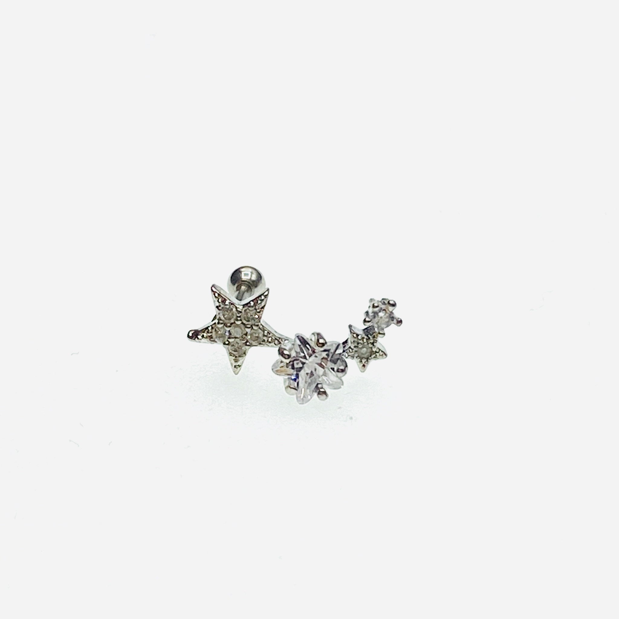 Star  surgical steel bar Tragus , Conch, cartilage , Daith