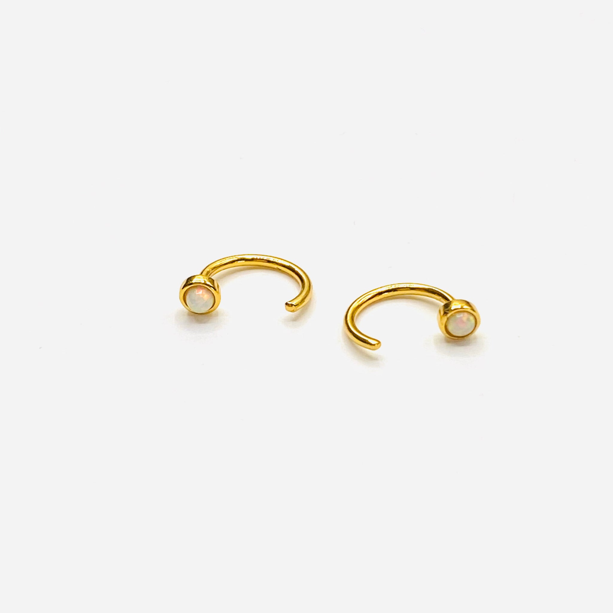 Opal huggie earring