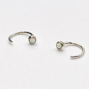 Opal huggie earring