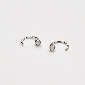 Opal huggie earring