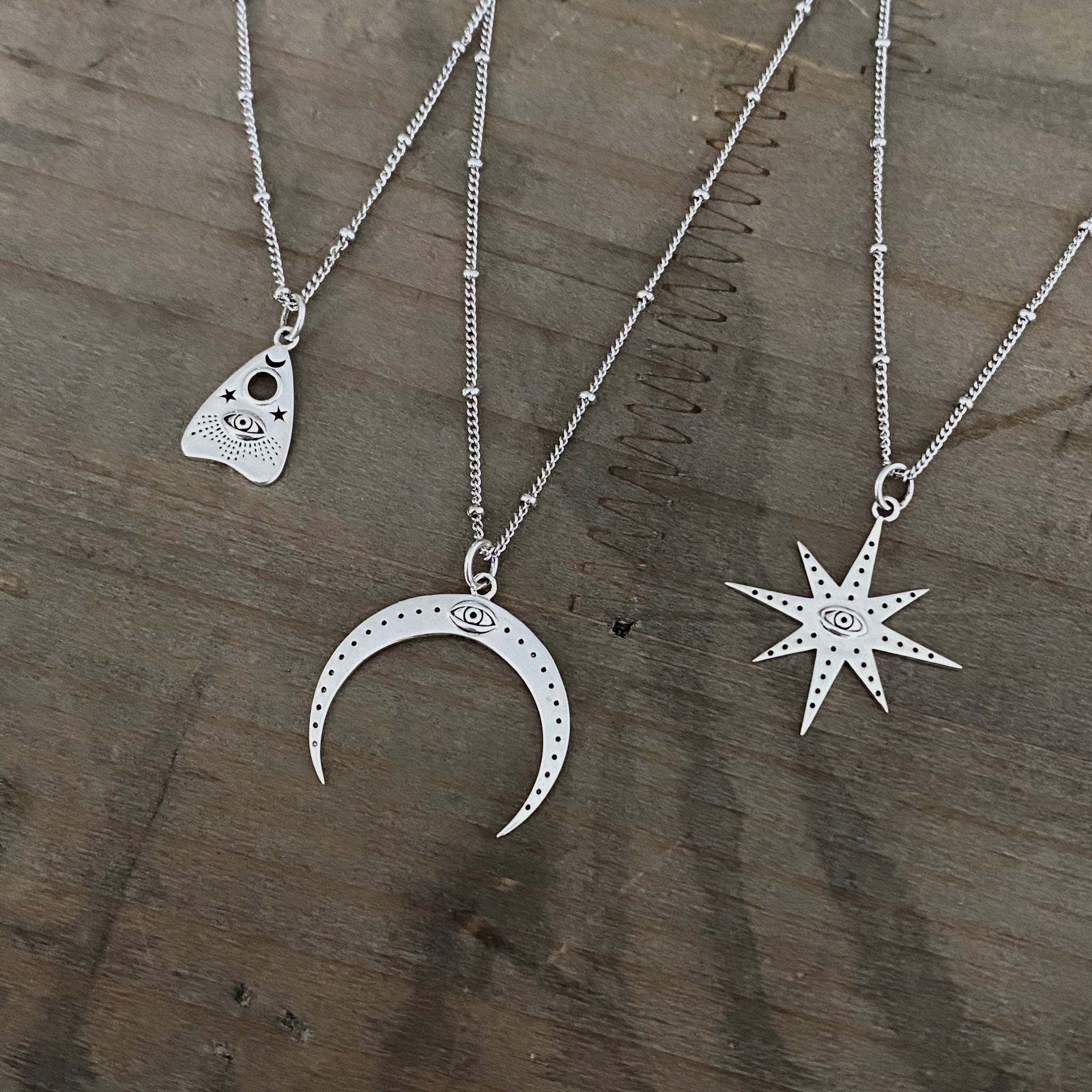 Third eye moon Ouija, silver star necklace Ouija