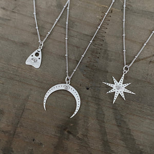 Third eye moon Ouija, silver star necklace Ouija