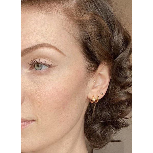 Starburst hoop earrings