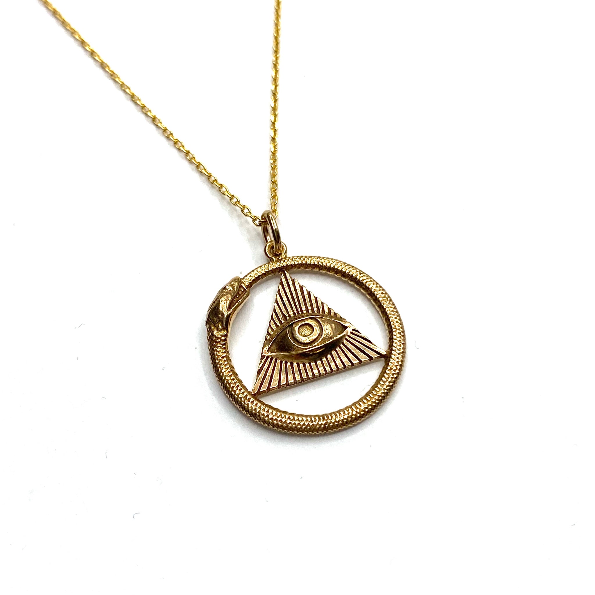 Ouroboros and third eye unisex necklace
