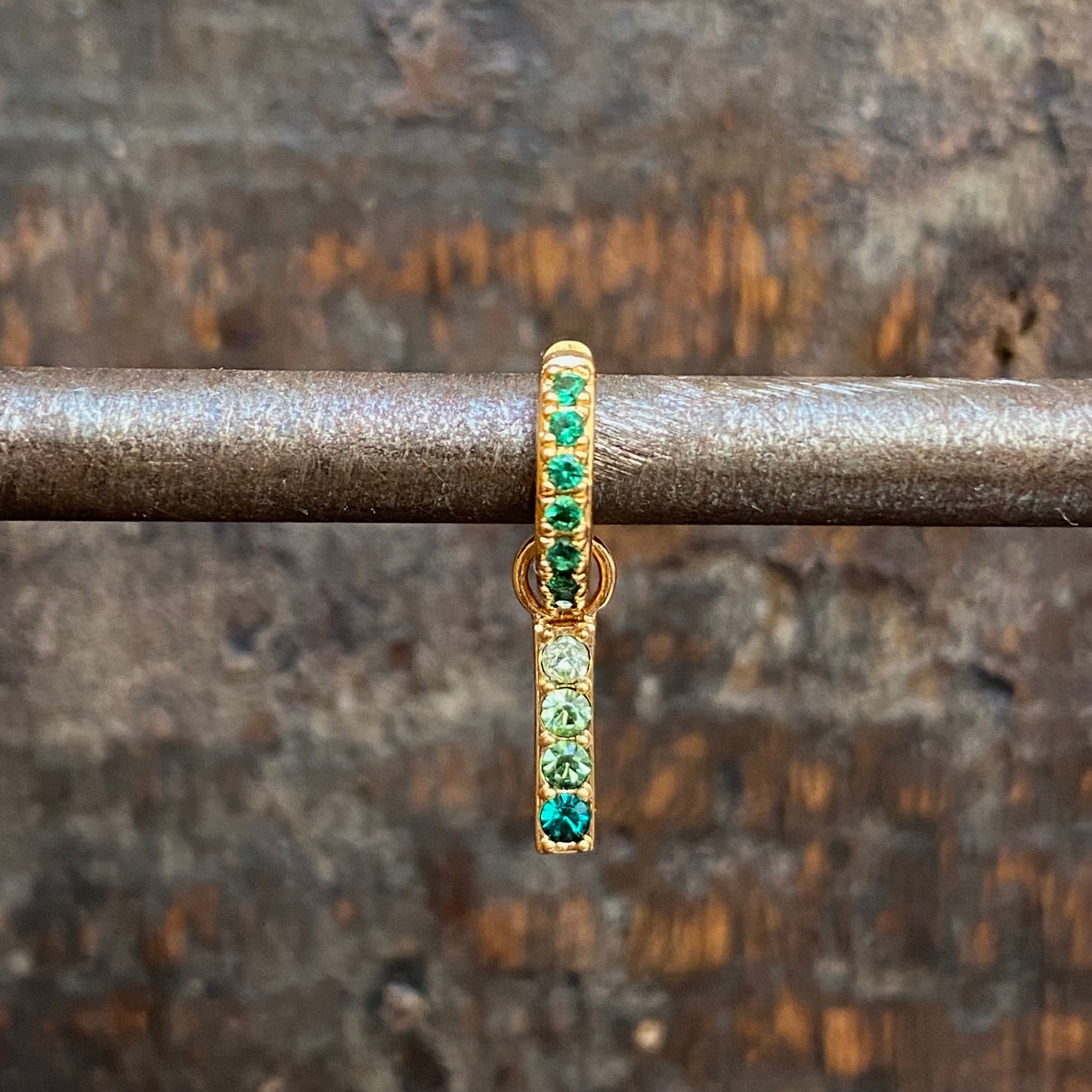Emerald  hoop earrings
