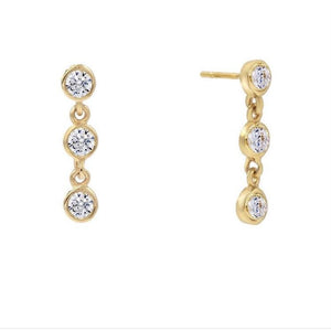 Bezel trio earrings