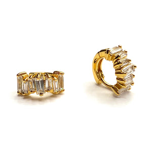 Baguette crystal hoop earrings
