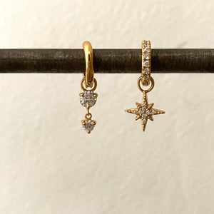 Cz encrusted huggie hoop  earring