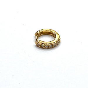 Cz encrusted huggie hoop  earring