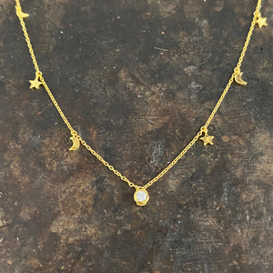 Charm celestial CZ necklace