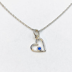 Tiny heart birthstone necklace