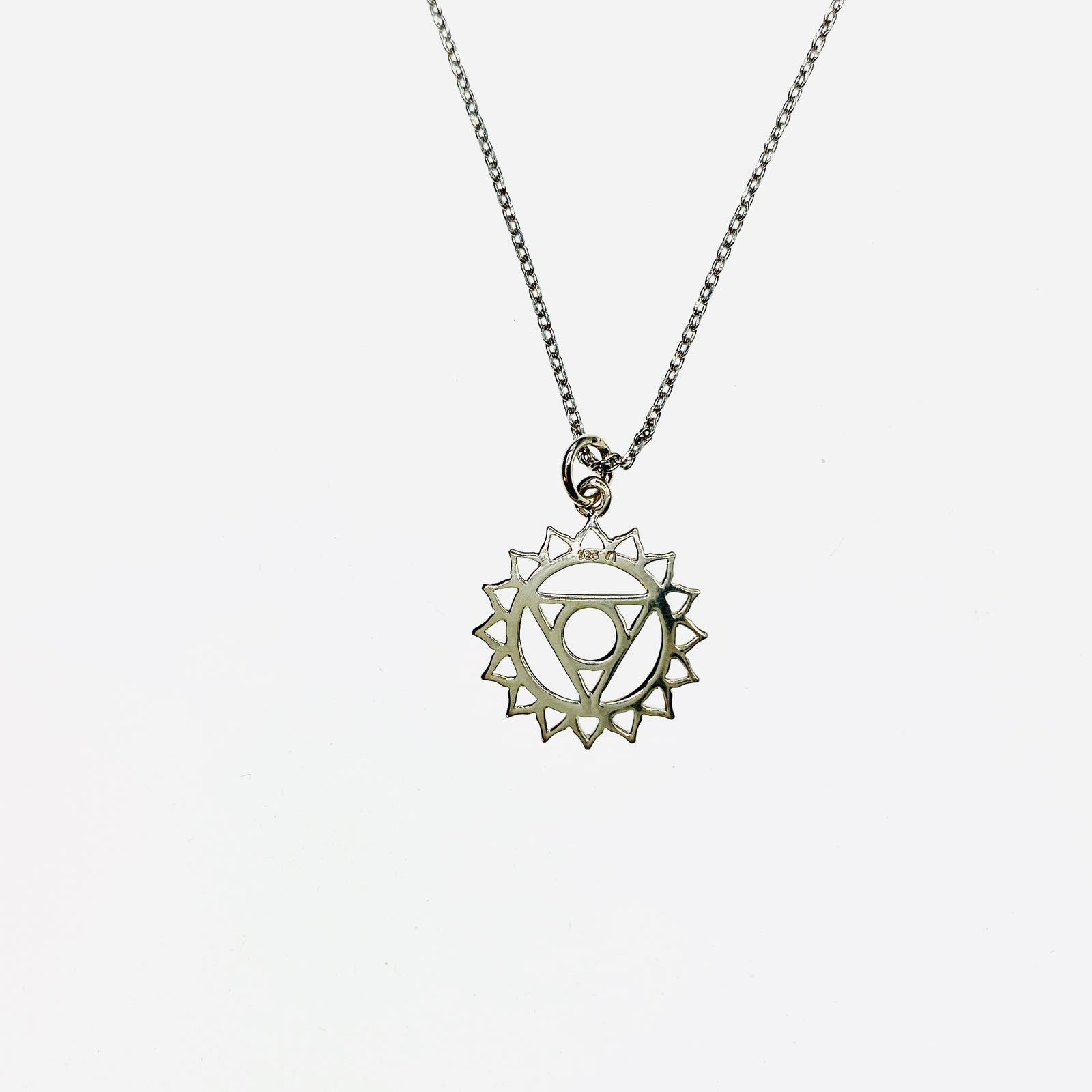 Heart silver chakra necklace