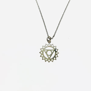 Heart silver chakra necklace