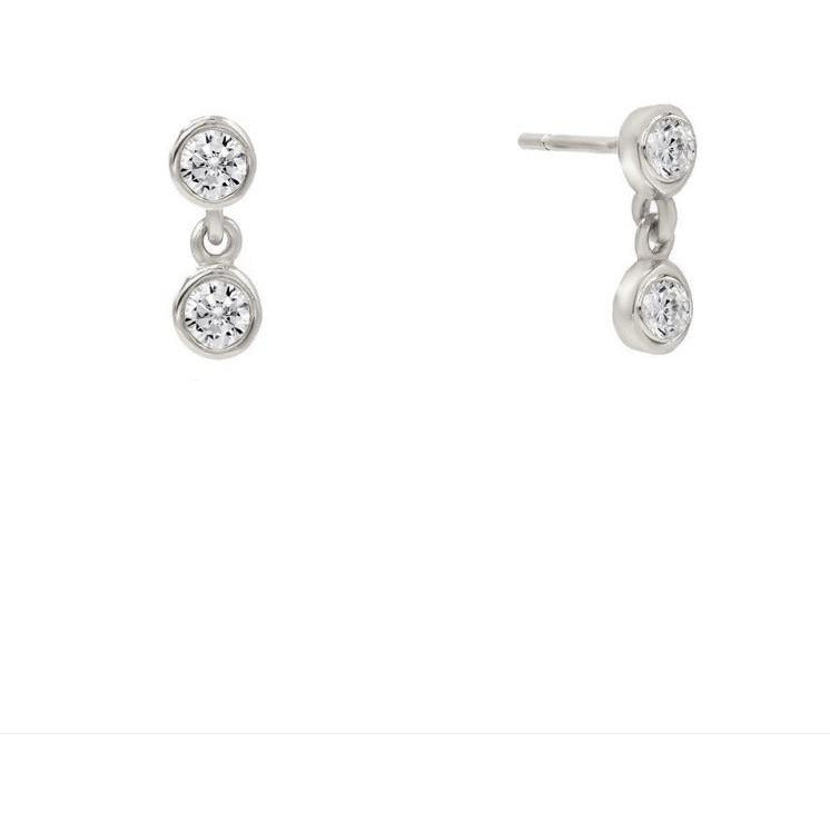 Bezel duo earrings
