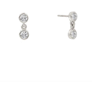 Bezel duo earrings