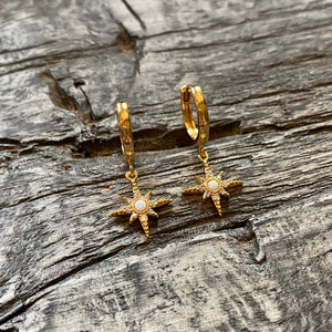 Star burst opal earrings