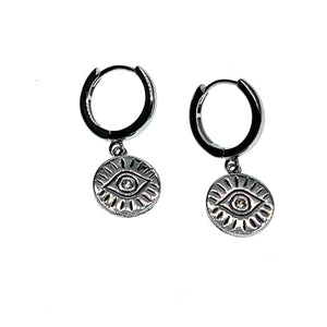 Evil eye hoop earrings