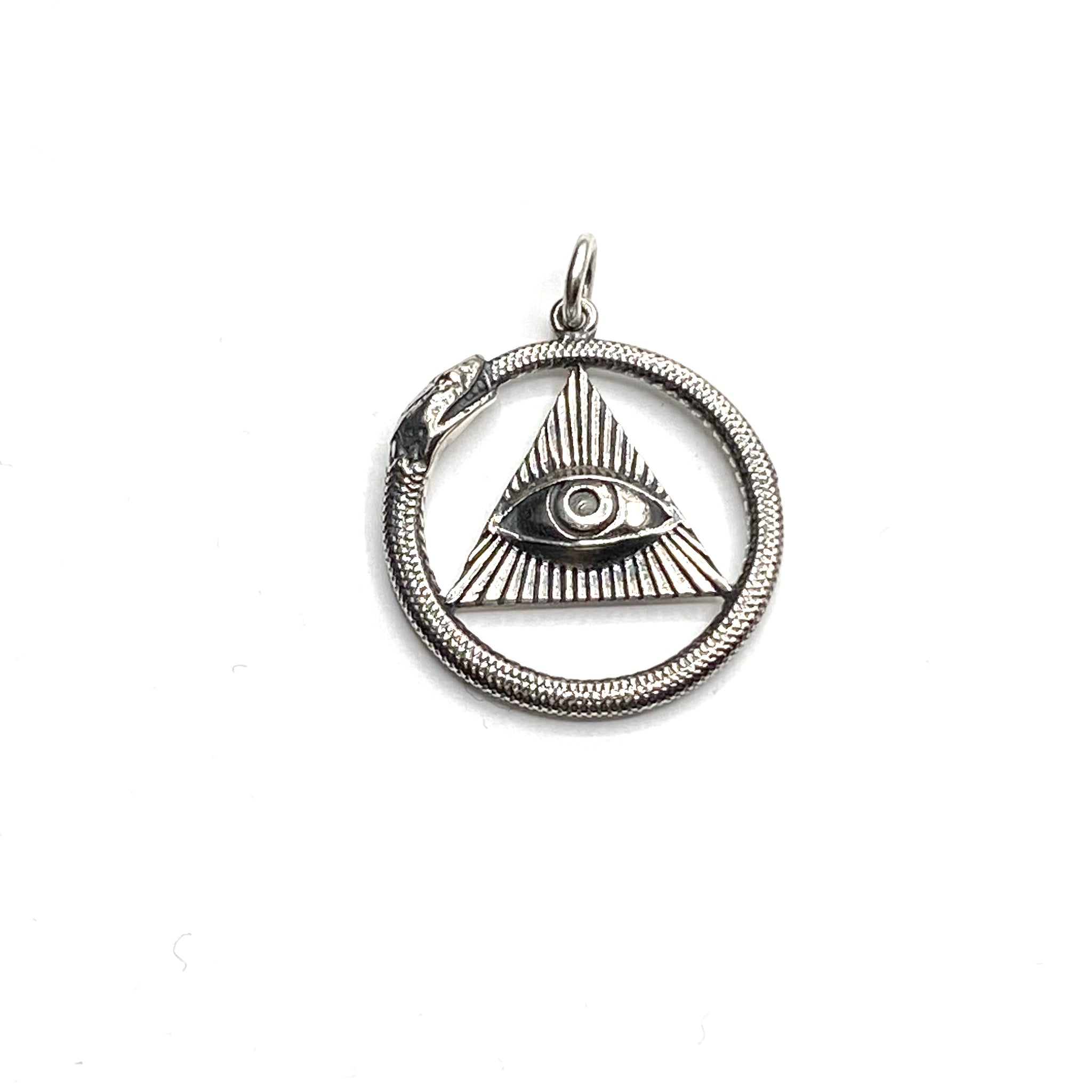 Ouroboros and third eye unisex necklace