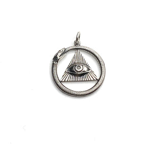 Ouroboros and third eye unisex necklace